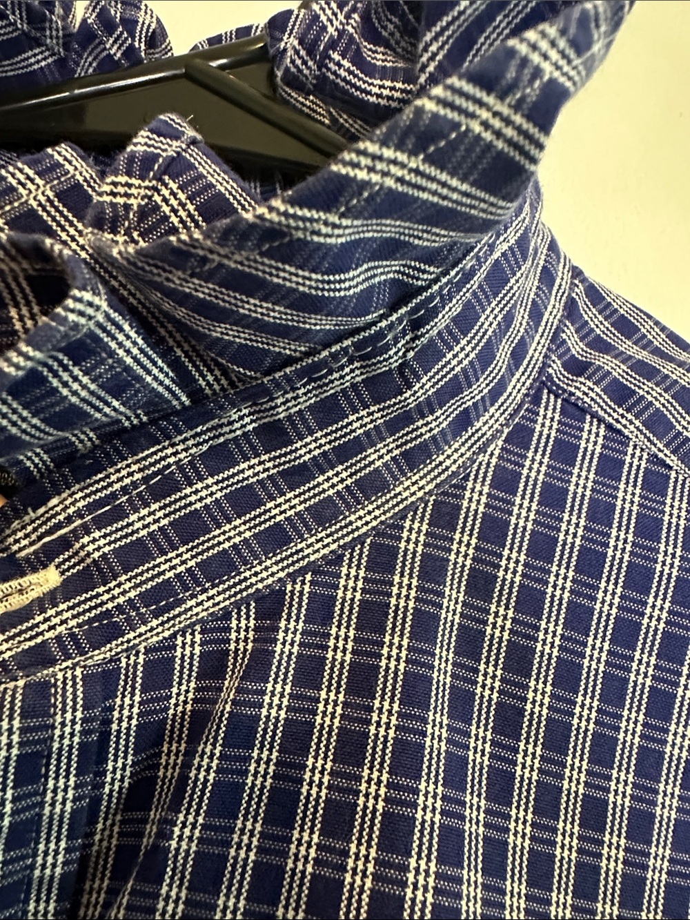 Ralph Lauren Blue and White Gingham Tie-Front Button Down - Picture 4 of 4